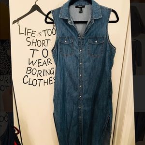 BIG SALE 💃🏻🎉🎉F21 midi Jean dress Sz.Small